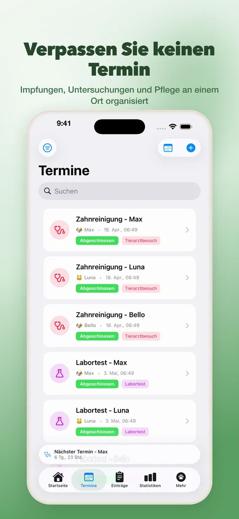 Keinen Termin mehr verpassen – Termine