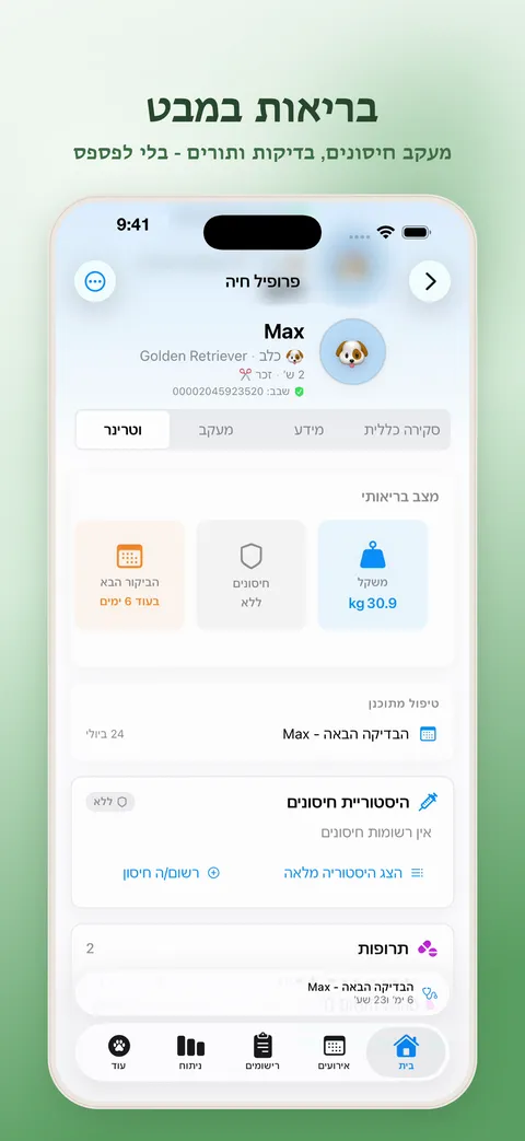 בריאות במבט אחד – משקל, חיסונים ותרופות