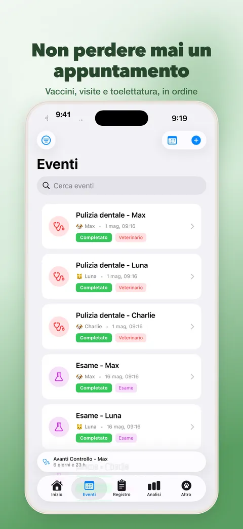 Non perdere più un appuntamento – eventi